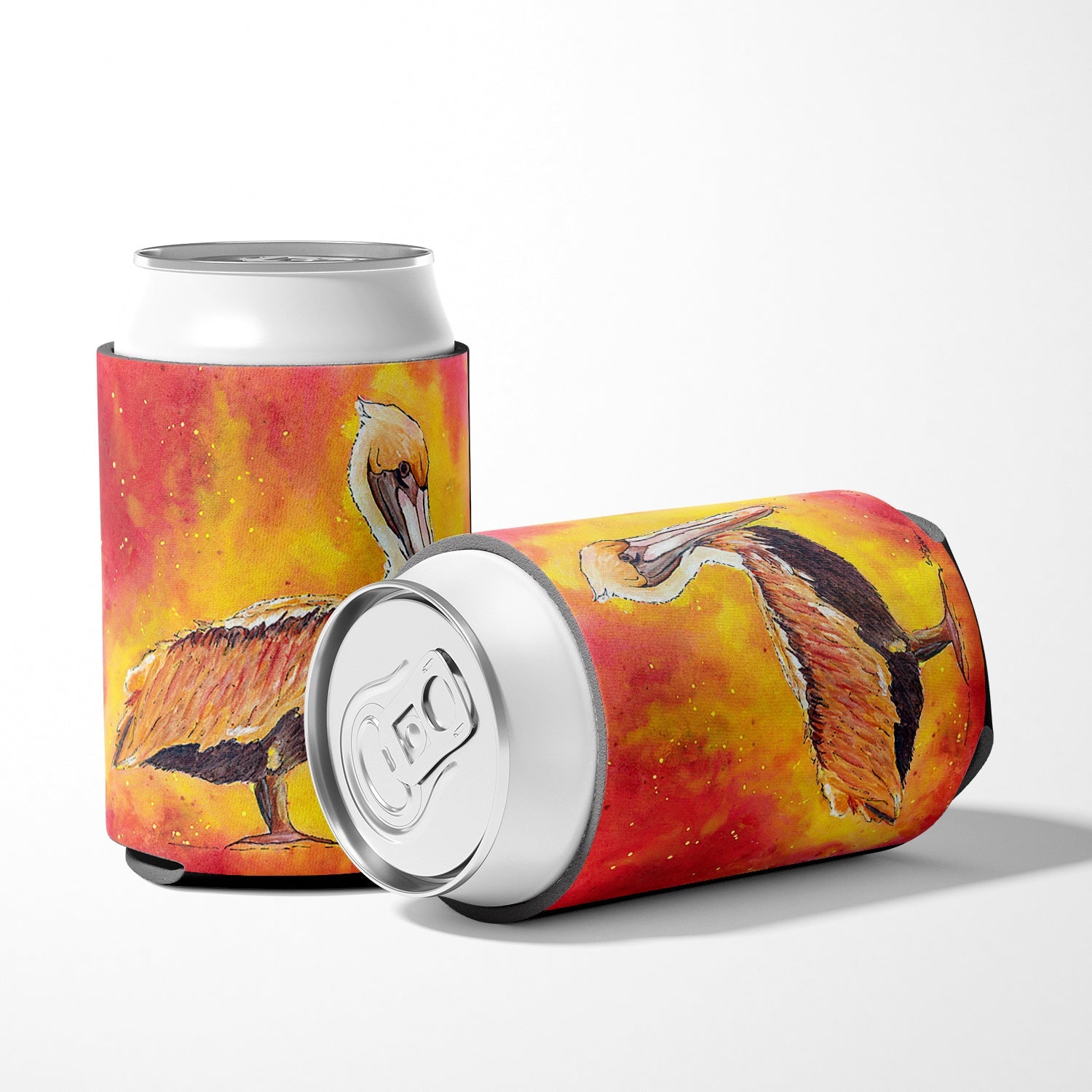 Brown Pelican Hot and Spicy Can or Bottle Hugger Cooler Sleeve for Standard 12 oz Cans, Insulated Foam Beer & Soda Can Hugger Reusable