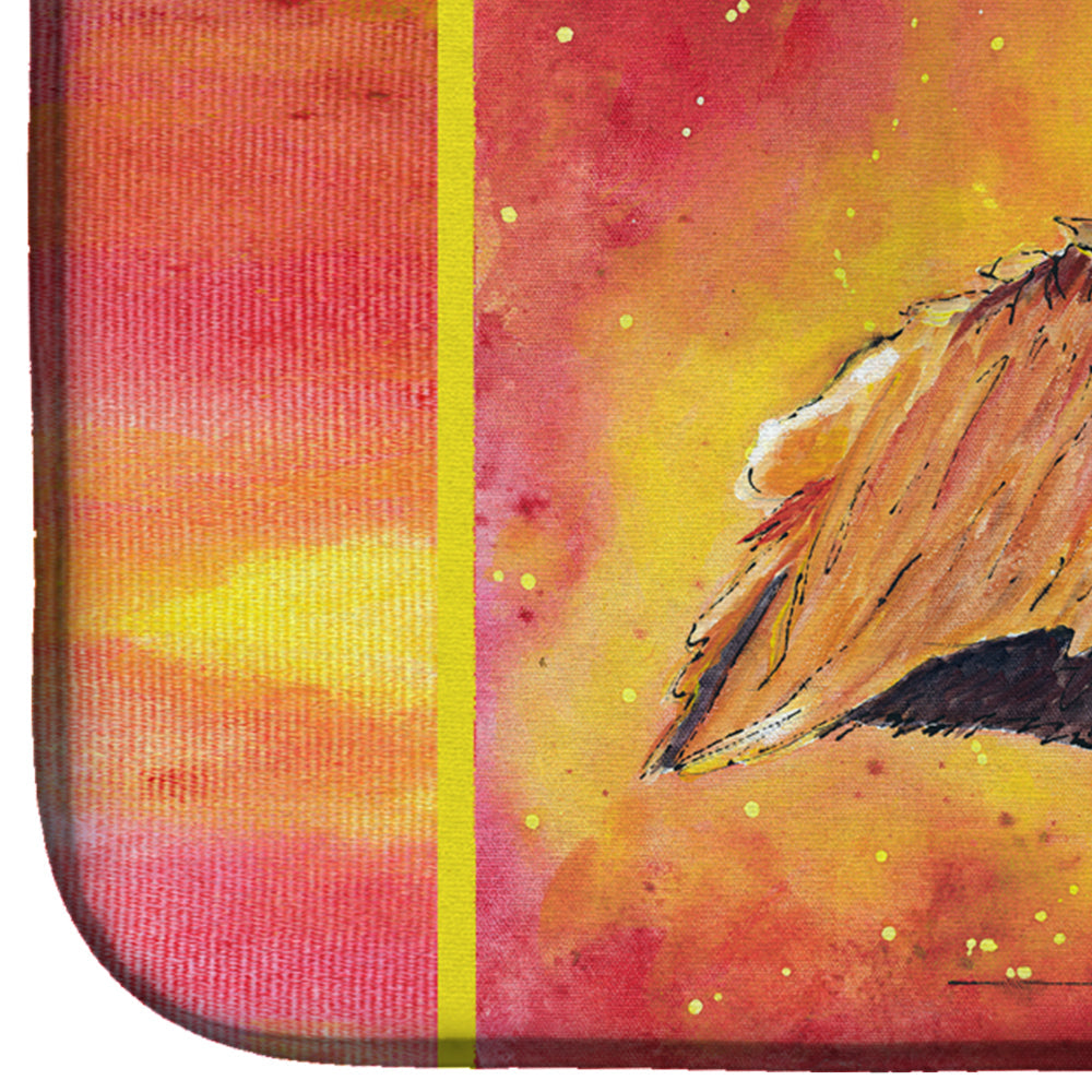 Brown Pelican Hot and Spicy Dish Drying Mat Absorbent Dish Drying Mat Pad for Kitchen Counter Dish Drainer Mat for Countertop, 14 x 21", Multicolor