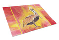 Brown Pelican Hot and Spicy Cutting Board Tempered Glass Kitchen Cutting Surface, Heat Resistant Chopping, Non-Slip Feet, Food Prep & Serving