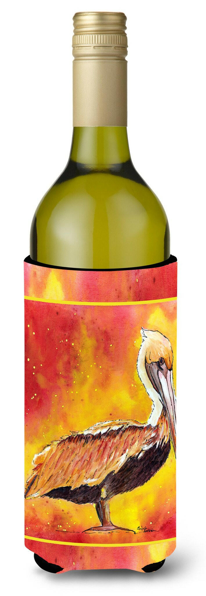 Brown Pelican Hot and Spicy Wine Bottle Hugger Gift Sleeve for Standard 750 ml Bottles, Insulated Reusable Also Fits Mini Shot & Pint Bottles