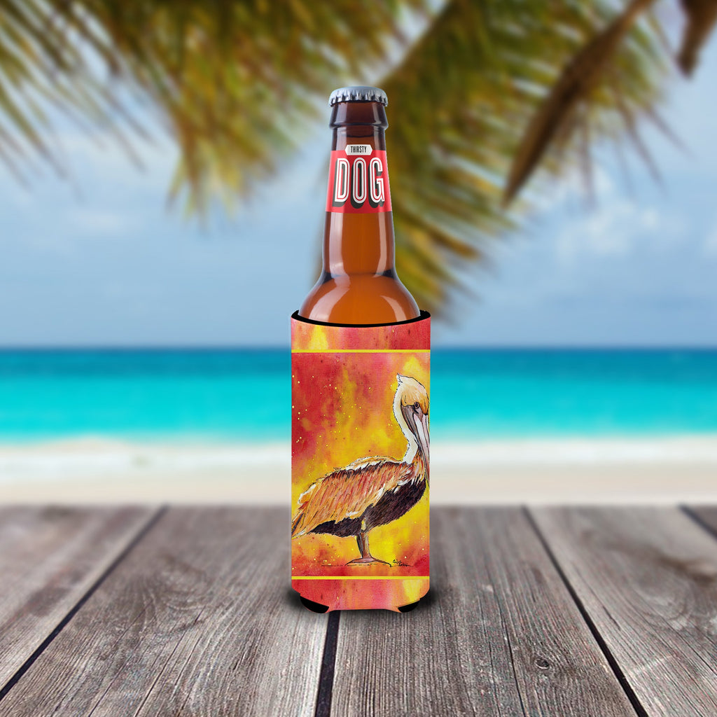 Brown Pelican Hot and Spicy Slim Can Hugger , Insulated Foam Hugger for 12 oz Slim Cans, Beer Bottles & Water Bottles, Printed in USA