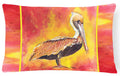 Brown Pelican Hot and Spicy Decorative Throw Pillow 12x16 Indoor Outdoor Accent Cushion, Fabric Cover with Insert for Sofa, Bed, Porch & Living Room