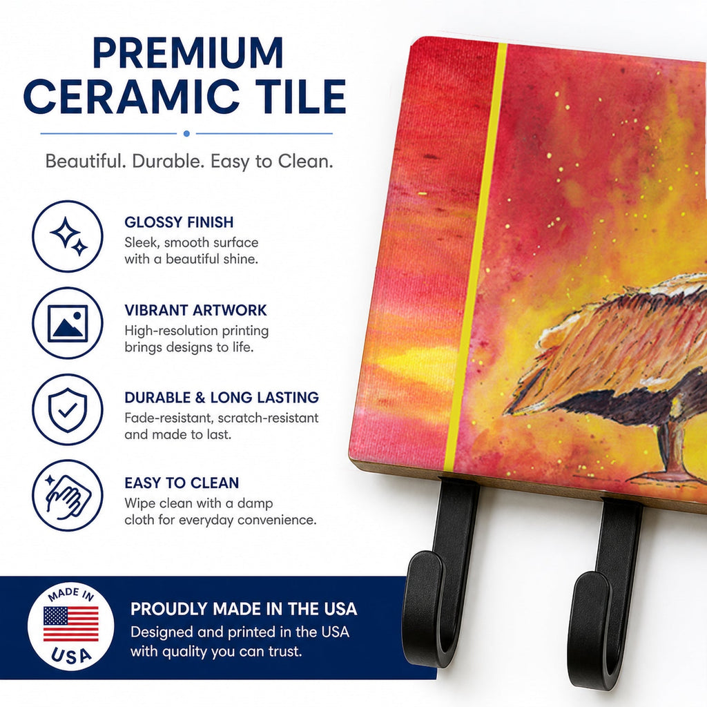 Brown Pelican Hot and Spicy Leash or Key Holder Wall Hooks, Coat Rack Wall Mount, for Hanging Keys, Towels, Aprons, Leashes