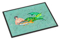 Black Haired Merman Doormat Indoor Outdoor 18H X 27W Front Door Mat Rugs for Entryway, Non Slip Washable