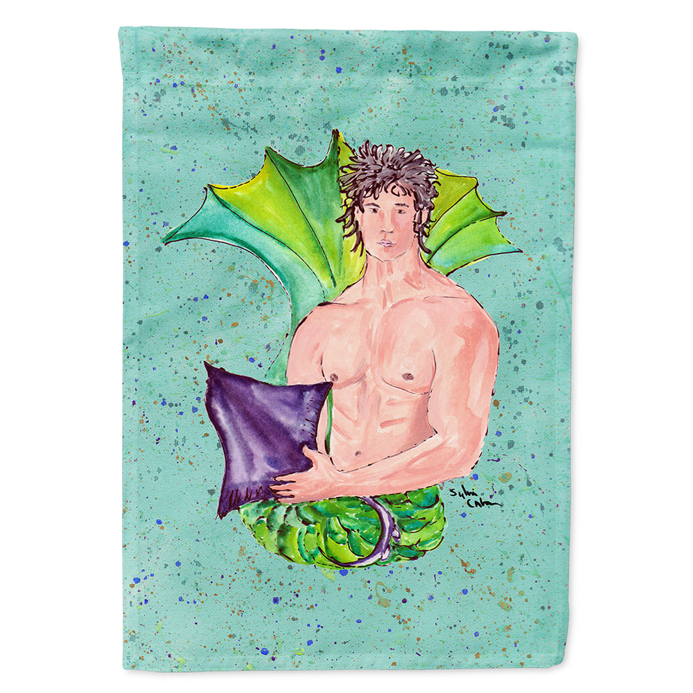 Black Haired Merman House Flag 28x40 Porch Sleeve Pole Decorative Outside Yard Banner Artwork Wall Hanging, Polyester