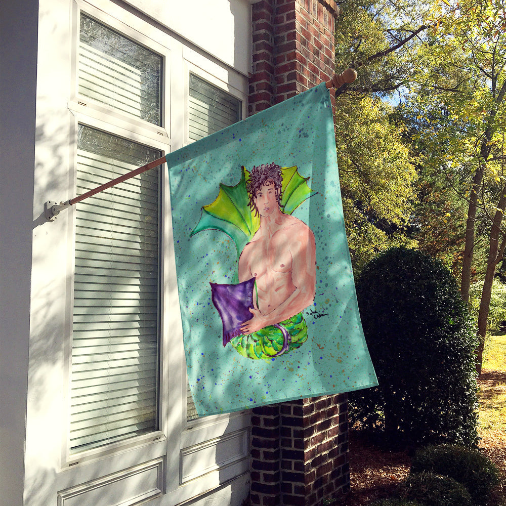 Black Haired Merman House Flag 28x40 Porch Sleeve Pole Decorative Outside Yard Banner Artwork Wall Hanging, Polyester