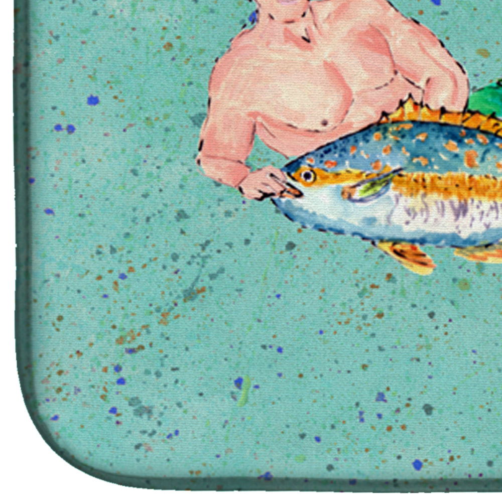 Black Haired Merman Dish Drying Mat Absorbent Dish Drying Mat Pad for Kitchen Counter Dish Drainer Mat for Countertop, 14 x 21", Multicolor