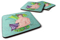 Black Haired Merman Foam Coasters Set of 4 Cup Coasters for Indoor Outdoor, Tabletop Protection, Anti Slip, Mouse pad Material