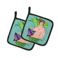 Black Haired Merman Pot Holder Set of 2 Heat Resistant Quilted Hot Pads 7.5 x 7.5 Inch, Insulated Kitchen Trivets for Cooking & Baking