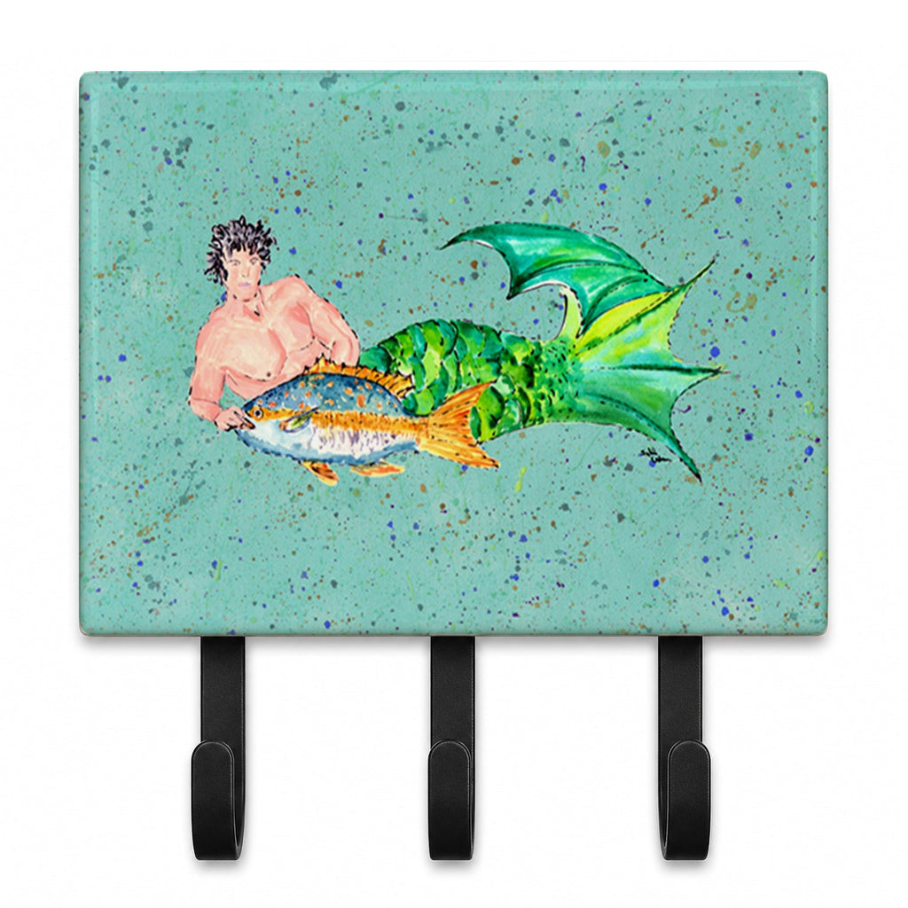 Black Haired Merman Leash or Key Holder Wall Hooks, Coat Rack Wall Mount, for Hanging Keys, Towels, Aprons, Leashes