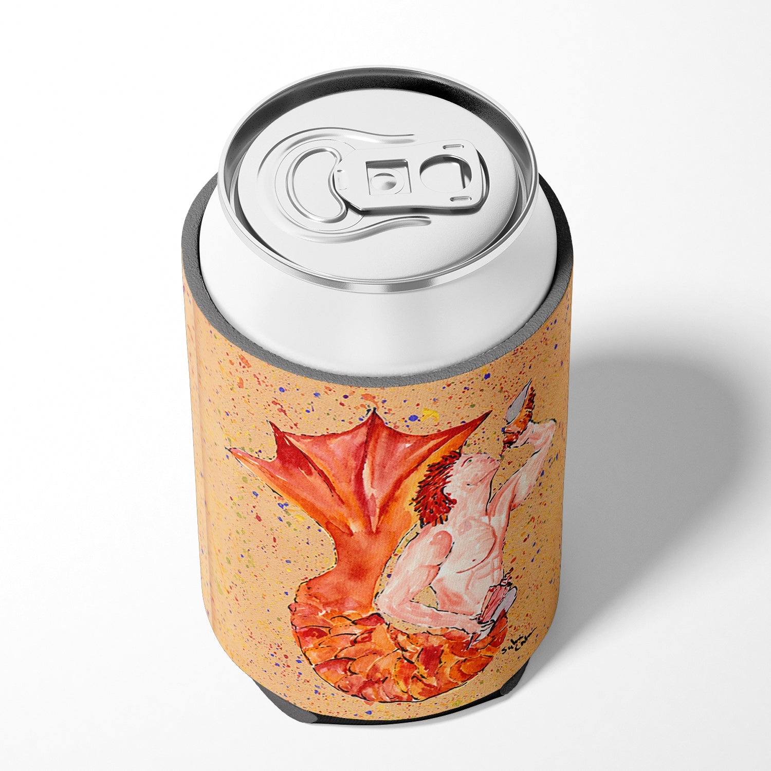 Red Headed Ginger Merman Can or Bottle Hugger Cooler Sleeve for Standard 12 oz Cans, Insulated Foam Beer & Soda Can Hugger Reusable