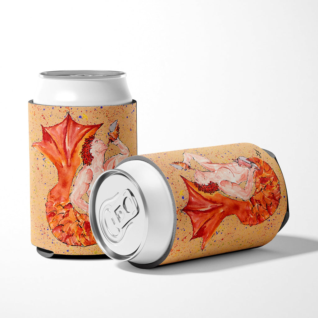 Red Headed Ginger Merman Can or Bottle Hugger Cooler Sleeve for Standard 12 oz Cans, Insulated Foam Beer & Soda Can Hugger Reusable