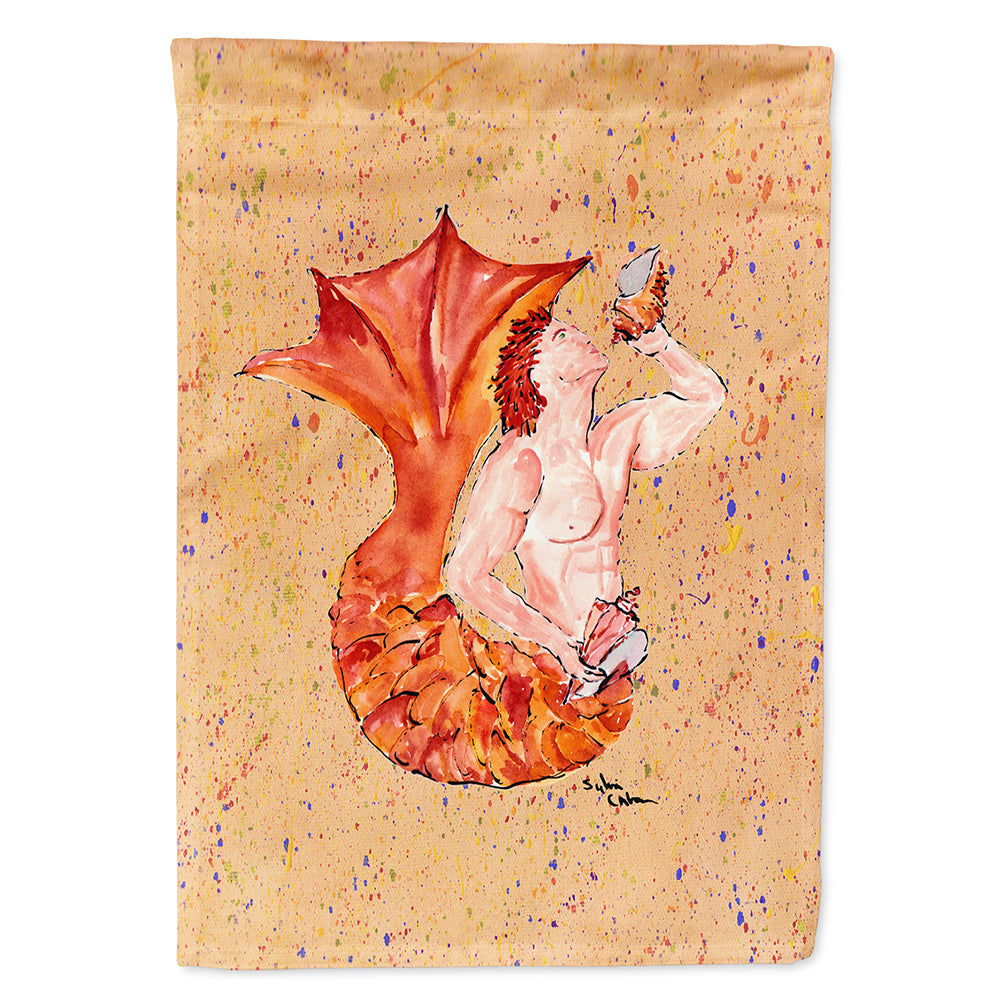 Red Headed Ginger Merman House Flag 28x40 Porch Sleeve Pole Decorative Outside Yard Banner Artwork Wall Hanging, Polyester