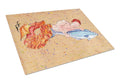 Red Headed Ginger Merman Cutting Board Tempered Glass Kitchen Cutting Surface, Heat Resistant Chopping, Non-Slip Feet, Food Prep & Serving