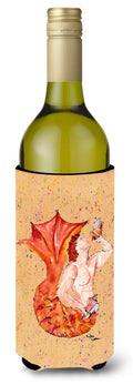 Red Headed Ginger Merman Wine Bottle Hugger Gift Sleeve for Standard 750 ml Bottles, Insulated Reusable Also Fits Mini Shot & Pint Bottles