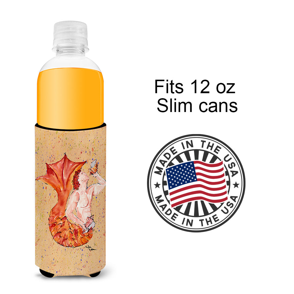 Red Headed Ginger Merman Slim Can Hugger , Insulated Foam Hugger for 12 oz Slim Cans, Beer Bottles & Water Bottles, Printed in USA