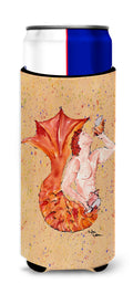 Red Headed Ginger Merman Slim Can Hugger , Insulated Foam Hugger for 12 oz Slim Cans, Beer Bottles & Water Bottles, Printed in USA