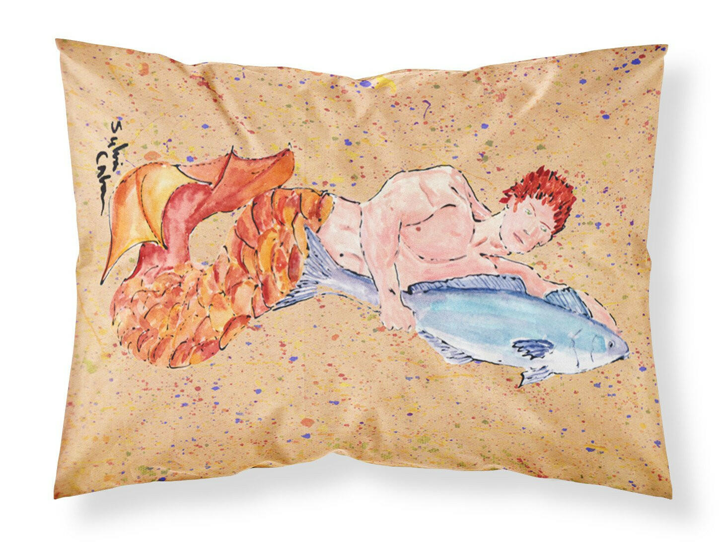 Red Headed Ginger Merman Standard Pillowcase Lightweight Super Soft Easy Care Decorative Artwork Pillowcase, Standard