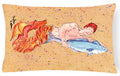 Red Headed Ginger Merman Decorative Throw Pillow 12x16 Indoor Outdoor Accent Cushion, Fabric Cover with Insert for Sofa, Bed, Porch & Living Room