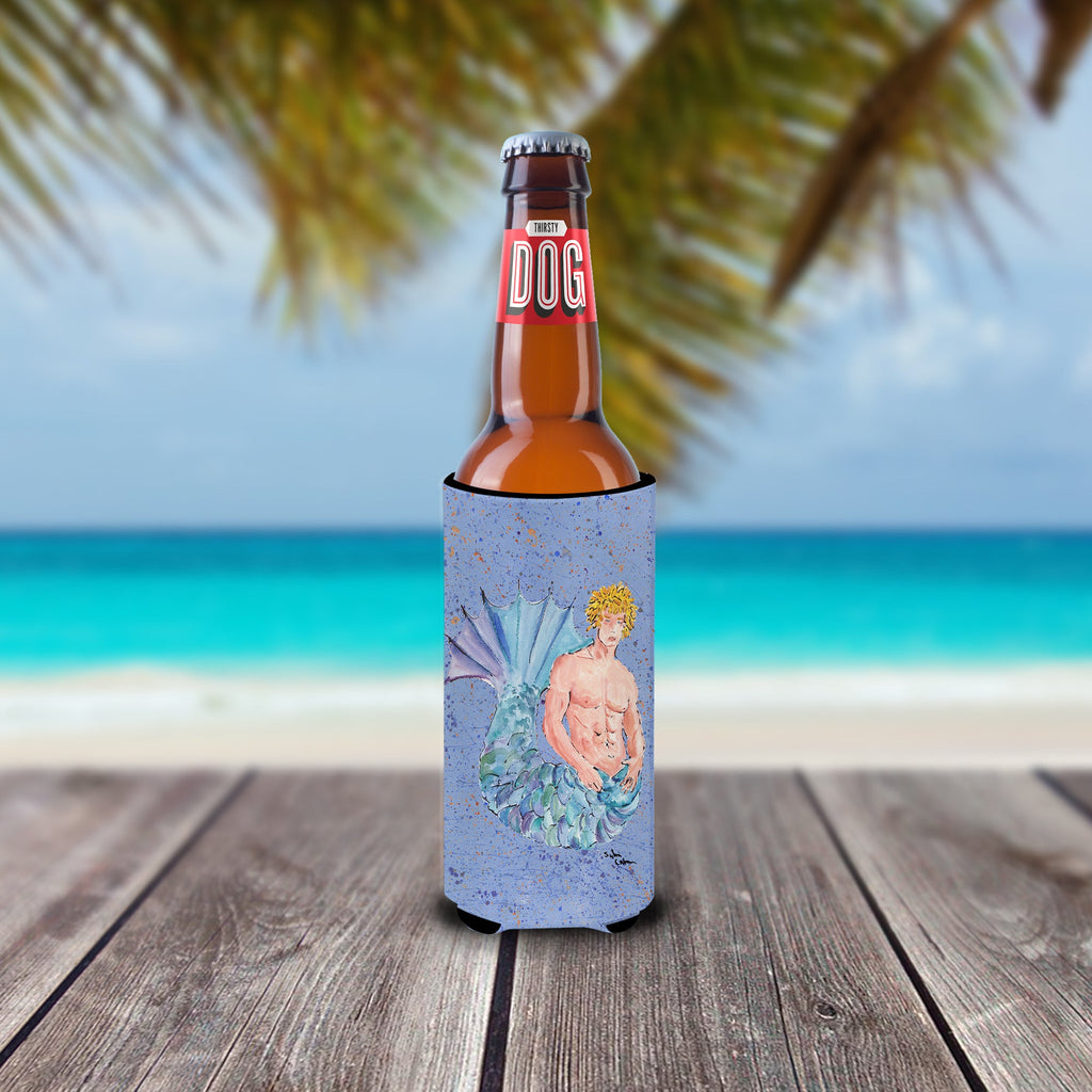 Blonde Merman Slim Can Hugger , Insulated Foam Hugger for 12 oz Slim Cans, Beer Bottles & Water Bottles, Printed in USA