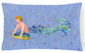 Blonde Merman Decorative Throw Pillow 12x16 Indoor Outdoor Accent Cushion, Fabric Cover with Insert for Sofa, Bed, Porch & Living Room
