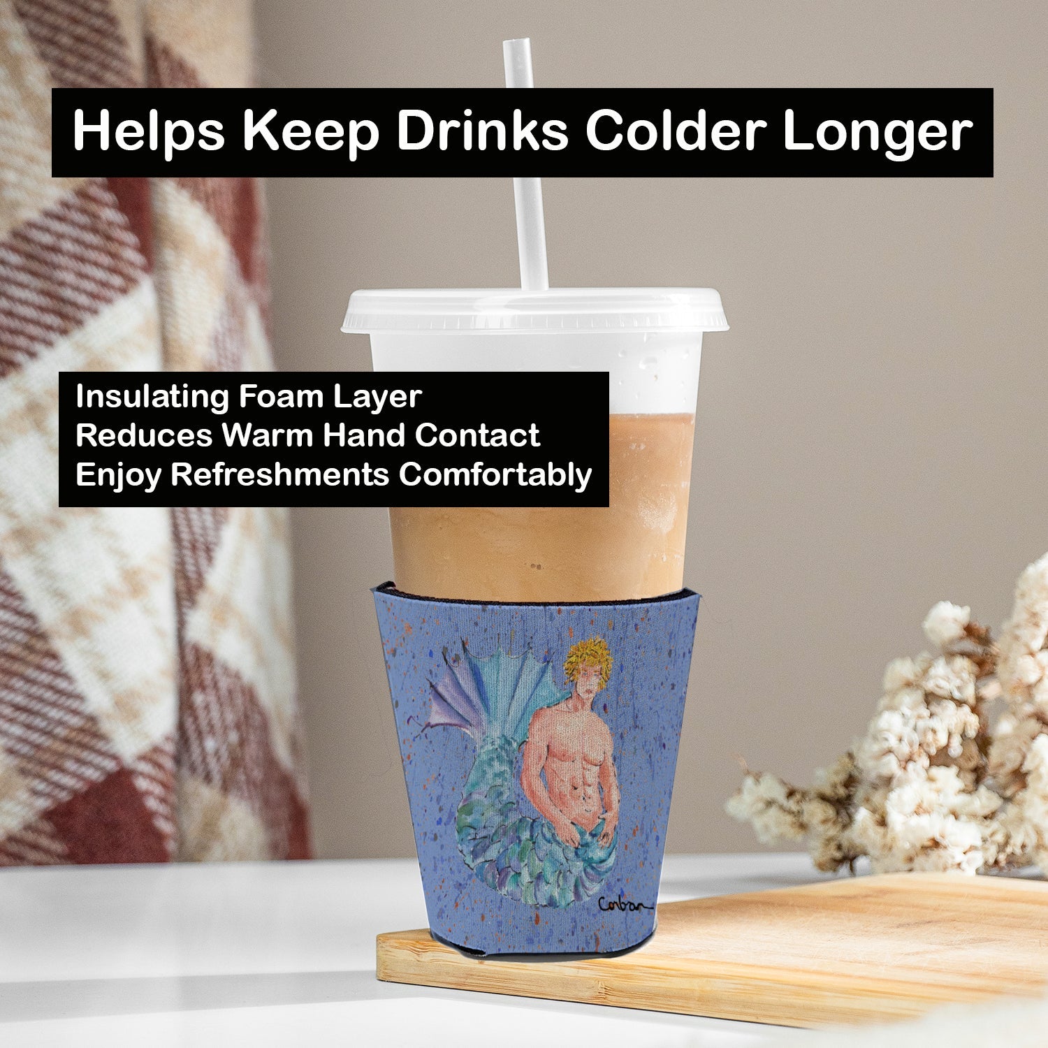 Blonde Merman Red Cup Hugger Sleeve for 16–22 oz Party Cups, Insulated Foam Drink Holder for Iced Coffee, Tailgate & BBQ Reusable