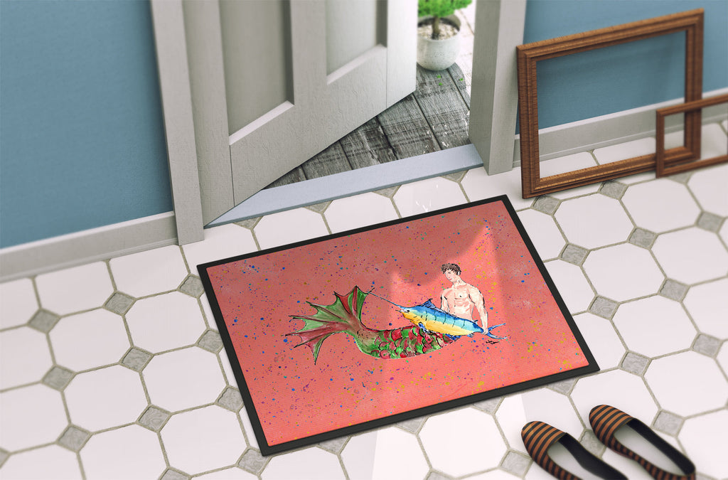 Brunette Merman Doormat Indoor Outdoor 24H X 36W Front Door Mat Rugs for Entryway, Non Slip Washable Low Pile,