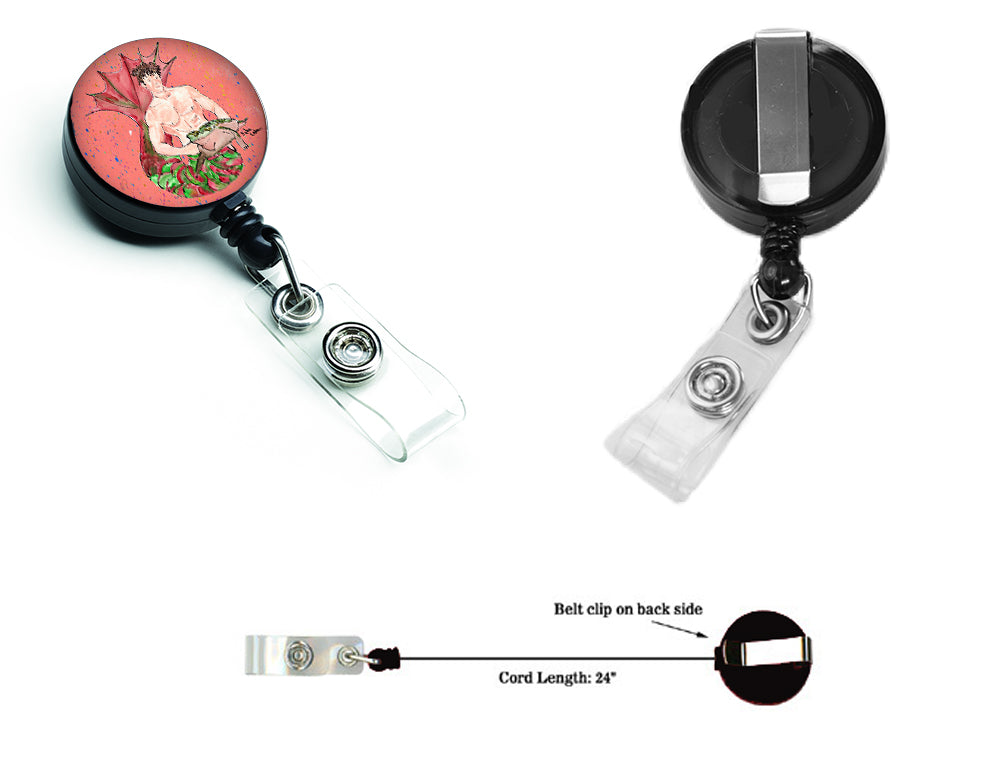 Brunette Merman Retractable Badge Reel for Nurses ID Badge Holder with Clip Retractable Employee Badge Holder, Belt Clip