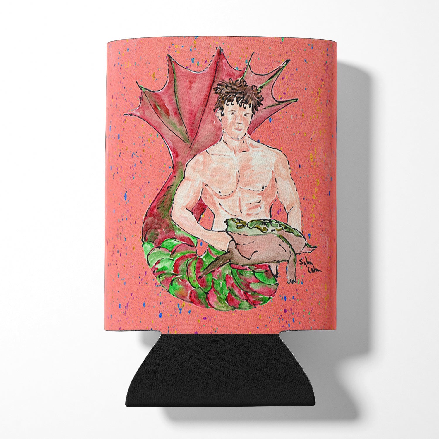Brunette Merman Can or Bottle Hugger Cooler Sleeve for Standard 12 oz Cans, Insulated Foam Beer & Soda Can Hugger Reusable