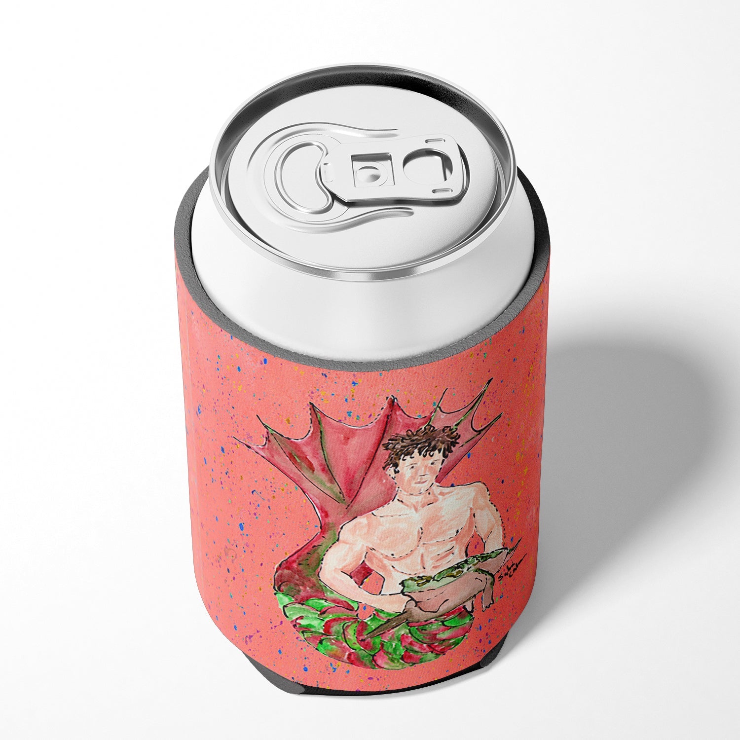 Brunette Merman Can or Bottle Hugger Cooler Sleeve for Standard 12 oz Cans, Insulated Foam Beer & Soda Can Hugger Reusable