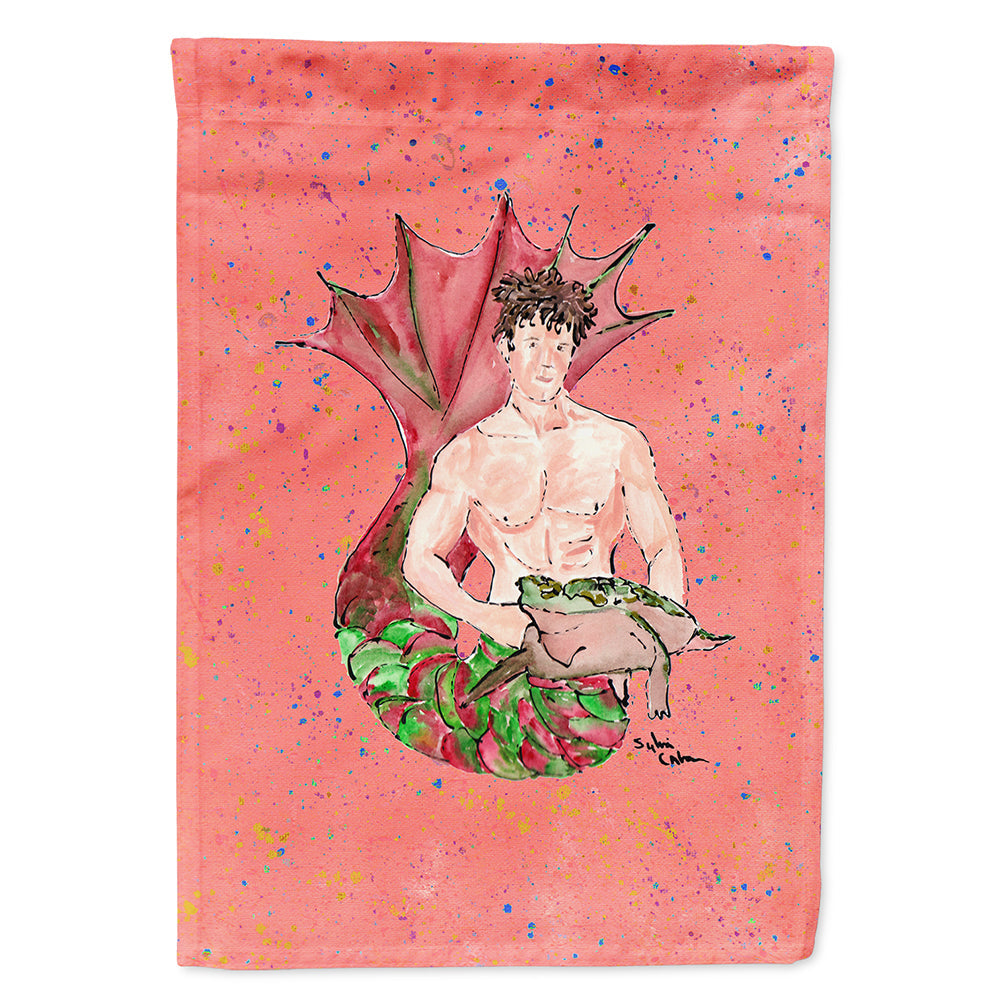 Brunette Merman House Flag 28x40 Porch Sleeve Pole Decorative Outside Yard Banner Artwork Wall Hanging, Polyester