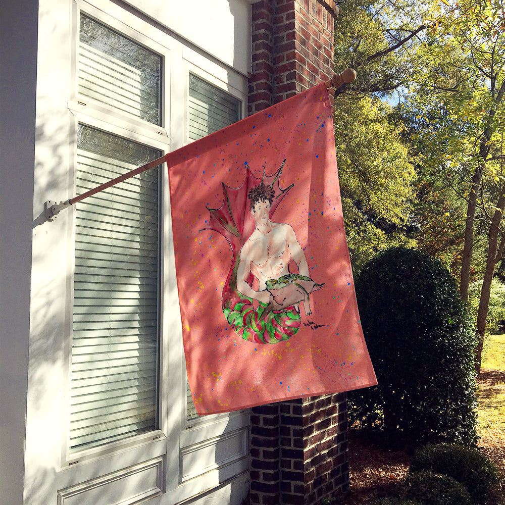 Brunette Merman House Flag 28x40 Porch Sleeve Pole Decorative Outside Yard Banner Artwork Wall Hanging, Polyester