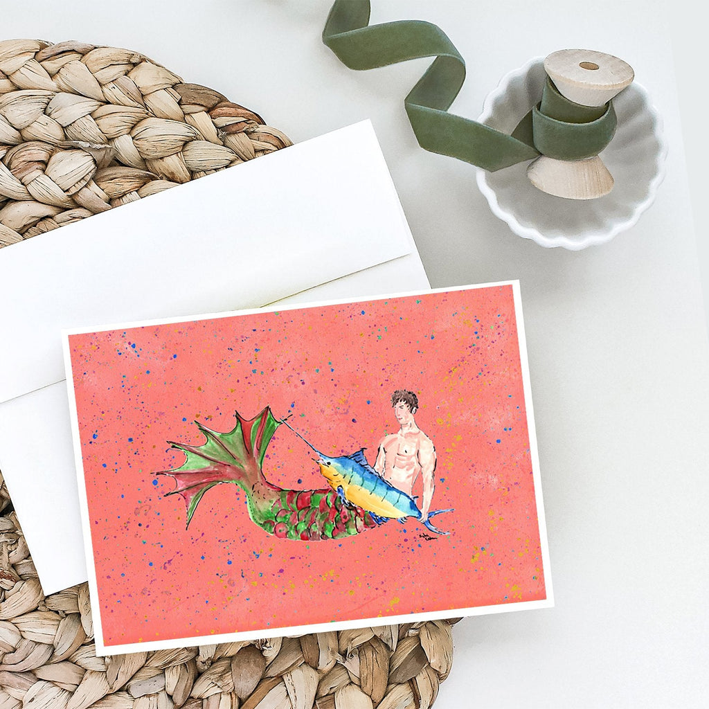 Brunette Merman Greeting Cards Pack of 8 Blank Cards with Envelopes Whimsical A7 Size 5x7