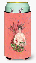 Brunette Merman Tall Boy Hugger Can Cooler Sleeve Machine Washable Drink Collapsible Insulator Beverage Insulated Holder