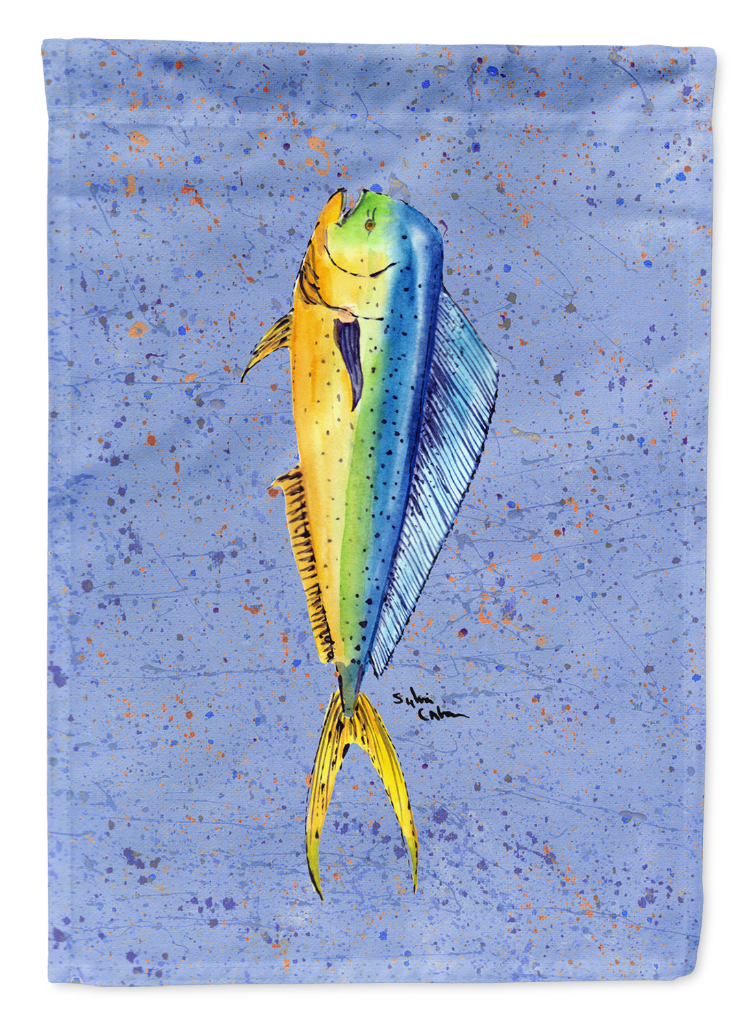 Fish Dolphin House Flag 28x40 Porch Sleeve Pole Decorative Outside Yard Banner Artwork Wall Hanging, Polyester