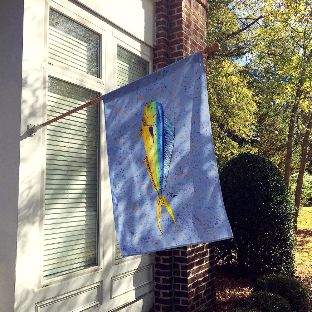 Fish Dolphin House Flag 28x40 Porch Sleeve Pole Decorative Outside Yard Banner Artwork Wall Hanging, Polyester