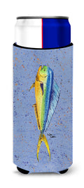 Fish Dolphin Slim Can Hugger , Insulated Foam Hugger for 12 oz Slim Cans, Beer Bottles & Water Bottles, Printed in USA