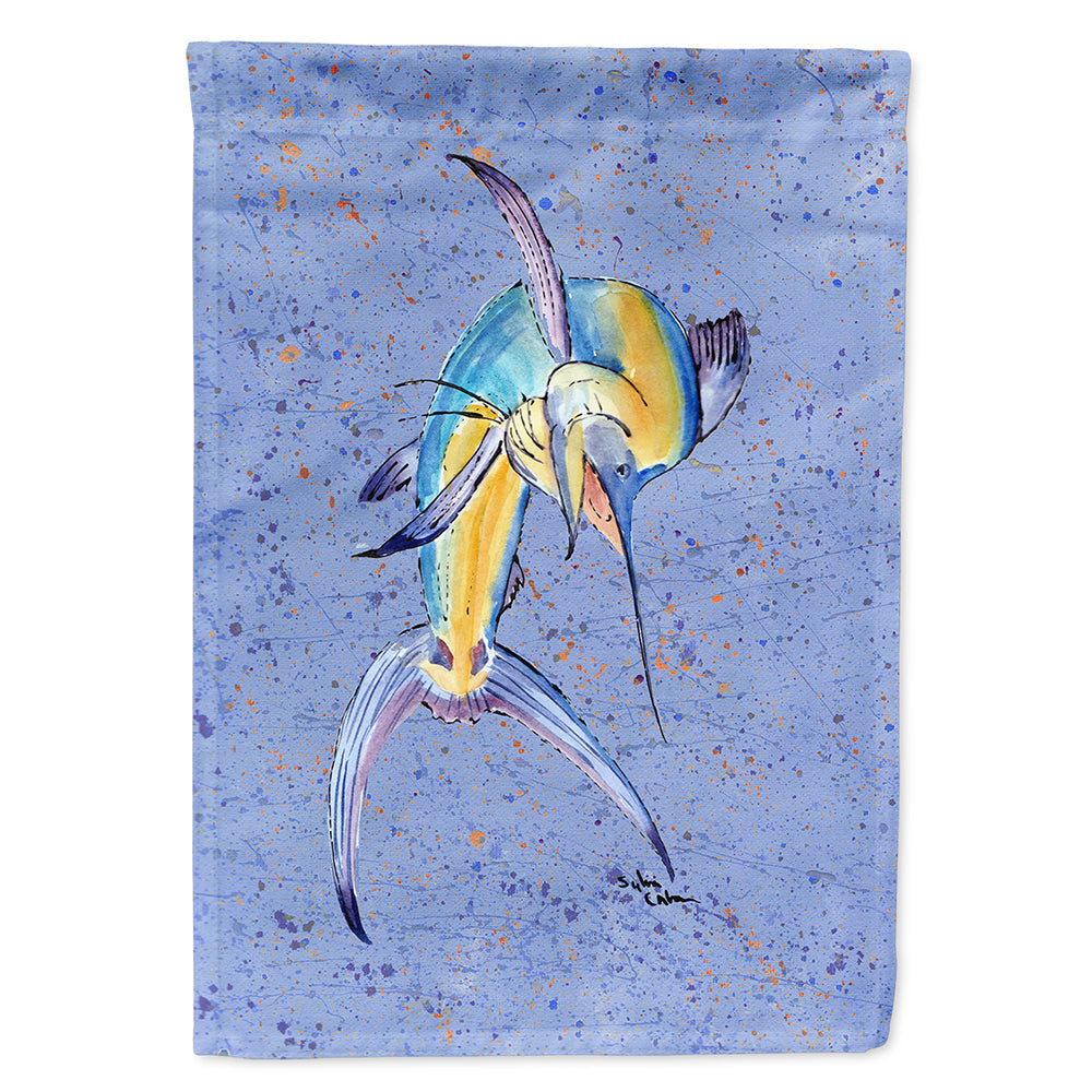 Blue Marlin House Flag 28x40 Porch Sleeve Pole Decorative Outside Yard Banner Artwork Wall Hanging, Polyester