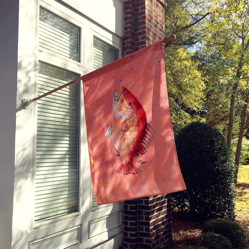 Strawberry Snapper House Flag 28x40 Porch Sleeve Pole Decorative Outside Yard Banner Artwork Wall Hanging, Polyester
