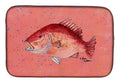Strawberry Snapper Dish Drying Mat Absorbent Dish Drying Mat Pad for Kitchen Counter Dish Drainer Mat for Countertop, 14 x 21", Multicolor