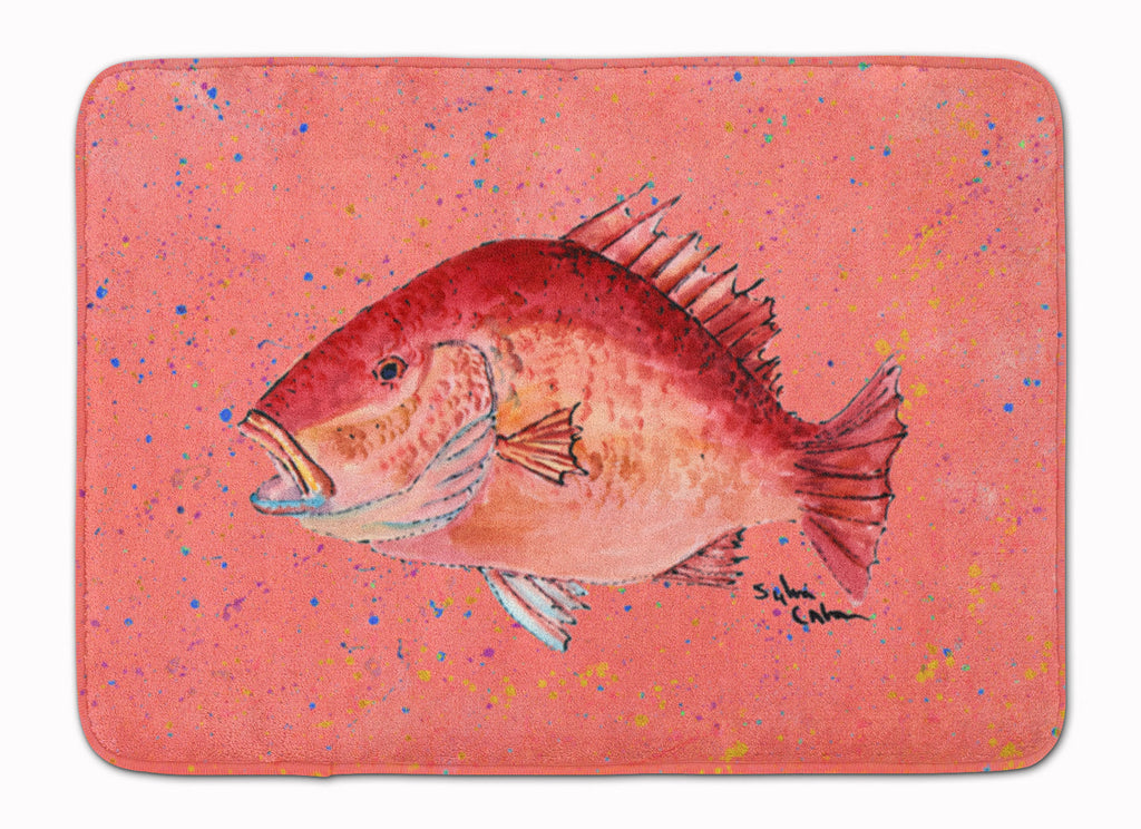Strawberry Snapper Memory Foam Kitchen Mat Machine Washable Anti-Fatigue Cushion Comfort Bath or Kitchen Rug