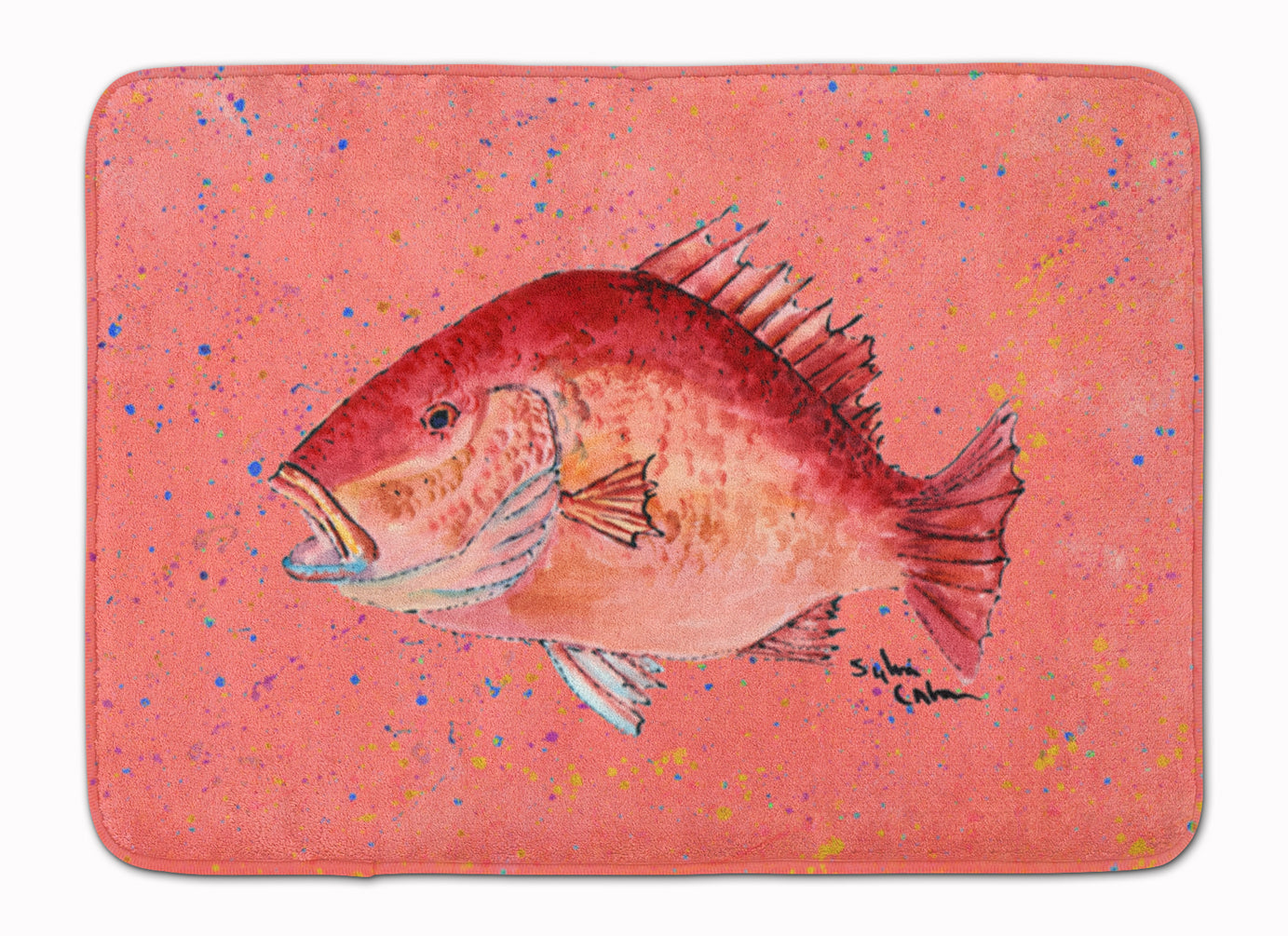 Strawberry Snapper Memory Foam Kitchen Mat Machine Washable Anti-Fatigue Cushion Comfort Bath or Kitchen Rug