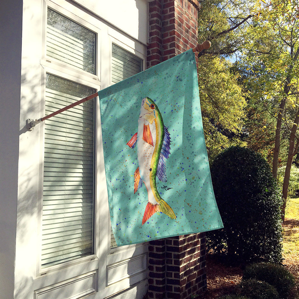 Fish Mutton Snapper House Flag 28x40 Porch Sleeve Pole Decorative Outside Yard Banner Artwork Wall Hanging, Polyester
