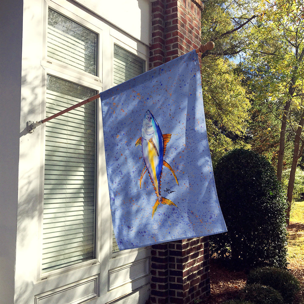 Fish Tuna House Flag 28x40 Porch Sleeve Pole Decorative Outside Yard Banner Artwork Wall Hanging, Polyester