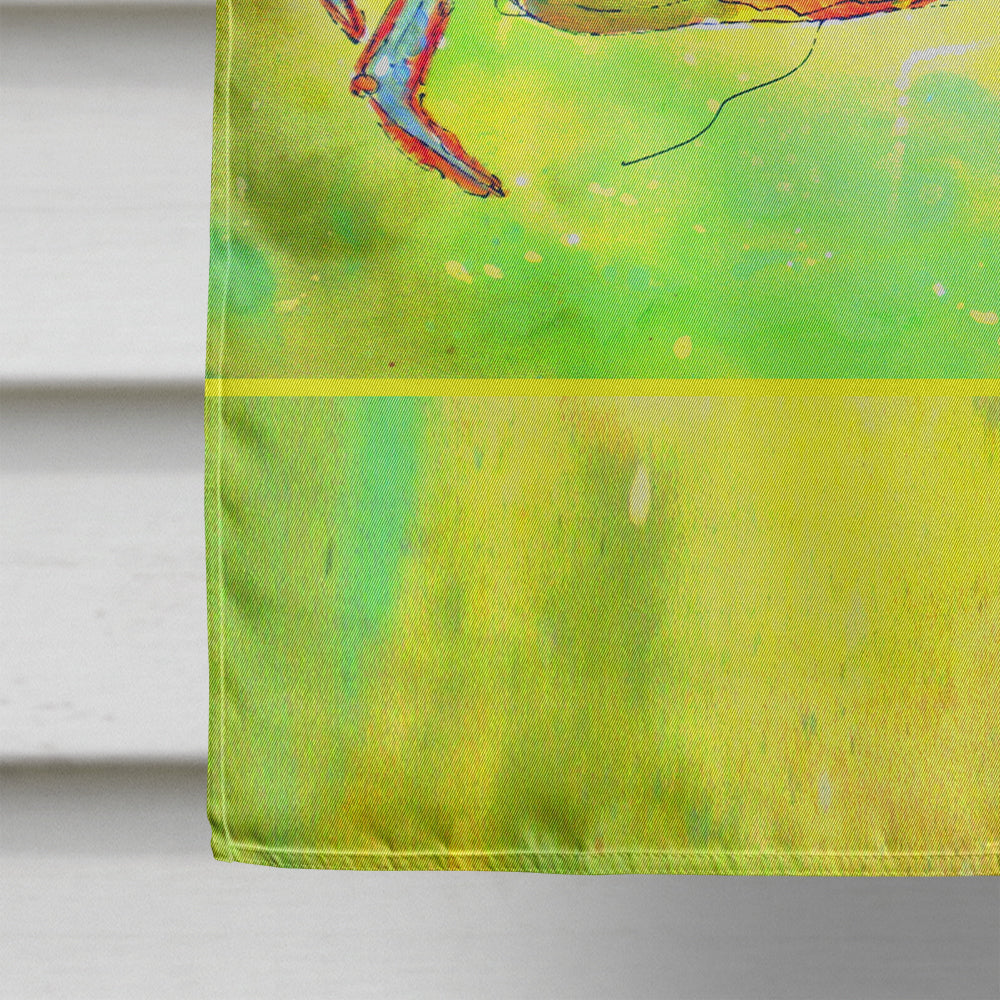 Bright Green Blue Crab House Flag 28x40 Porch Sleeve Pole Decorative Outside Yard Banner Artwork Wall Hanging, Polyester