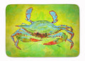 Bright Green Blue Crab Memory Foam Kitchen Mat Machine Washable Anti-Fatigue Cushion Comfort Bath or Kitchen Rug