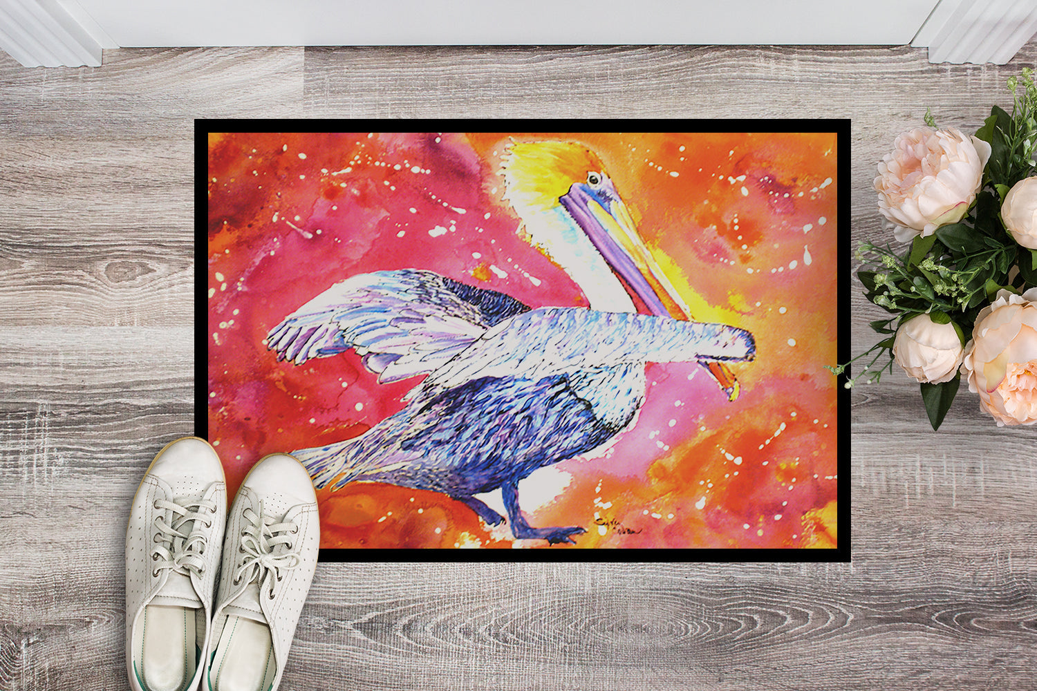 Pelican Doormat Indoor Outdoor 24H X 36W Front Door Mat Rugs for Entryway, Non Slip Washable Low Pile,