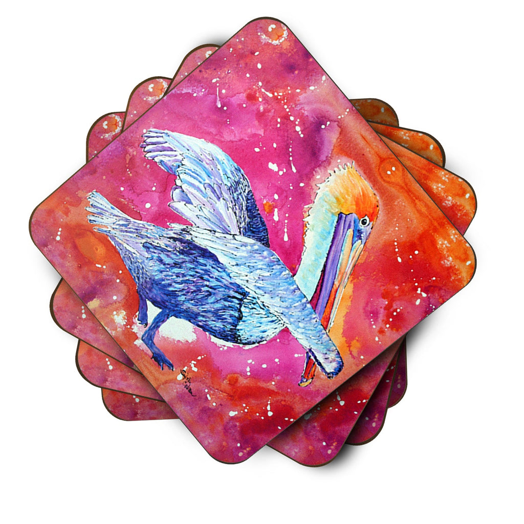 Pelican Foam Coasters Set of 4 Cup Coasters for Indoor Outdoor, Tabletop Protection, Anti Slip, Mouse pad Material