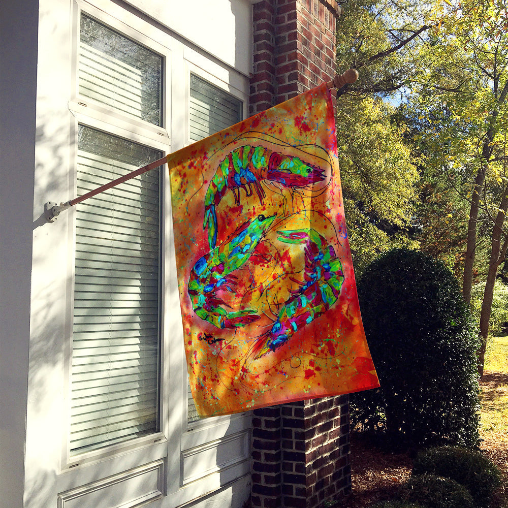 Shrimp House Flag 28x40 Porch Sleeve Pole Decorative Outside Yard Banner Artwork Wall Hanging, Polyester