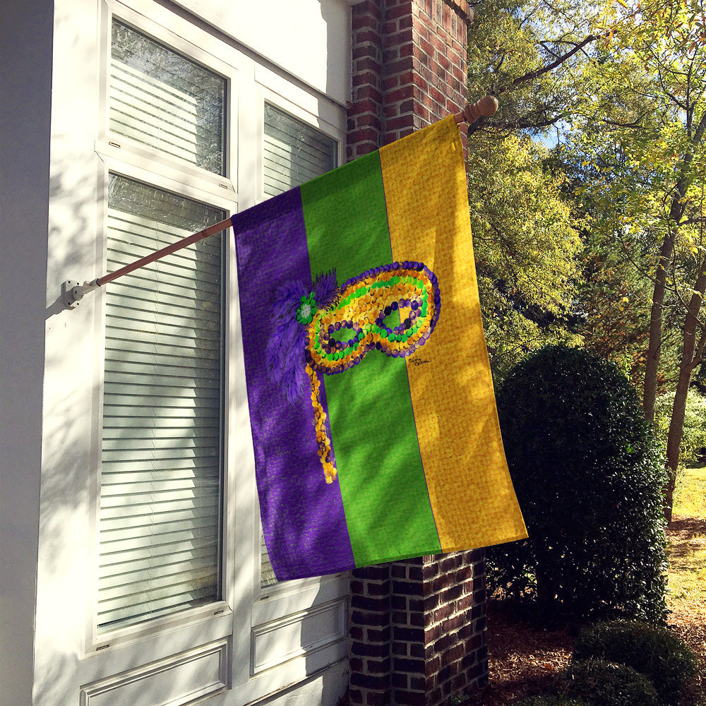Mardi Gras Mask House Flag 28x40 Porch Sleeve Pole Decorative Outside Yard Banner Artwork Wall Hanging, Polyester